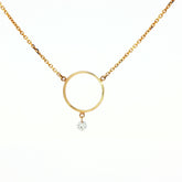 Circle Diamond Dangle Pendant